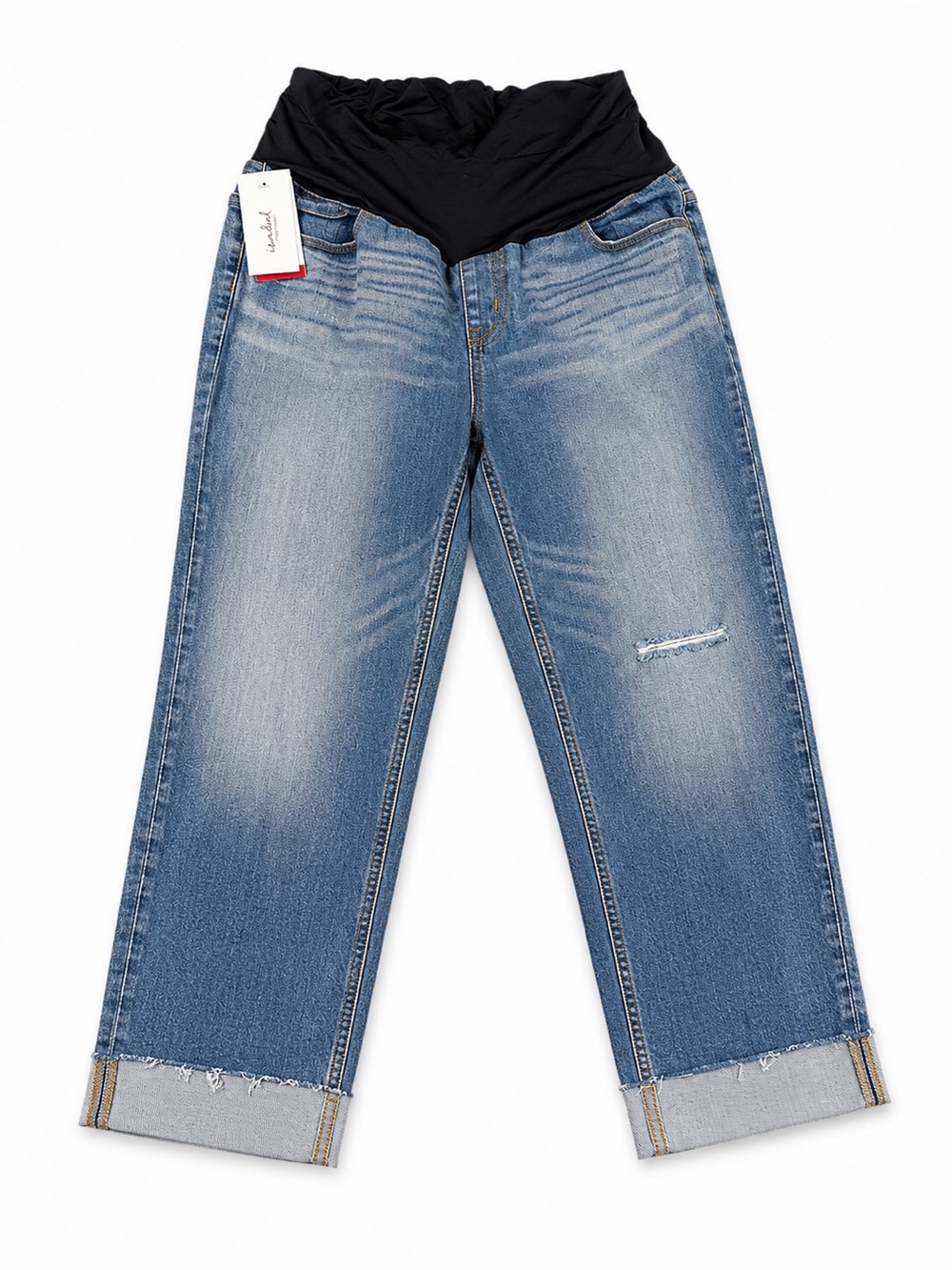 NWT Ingrid & Isabel Maternity Jeans Size 14 Medium Wash Crossover Panel - Picture 1 of 4